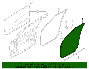 Door seal front right Kia Niro 17-22