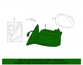 Lexus ES300 ES330 Right Mirror Housing