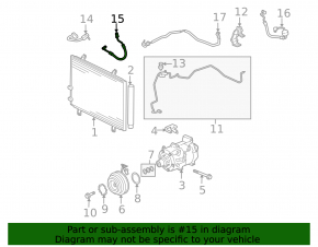 Lexus ES350 07-12 air conditioning condenser-compressor hose
