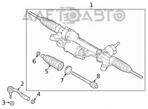 Audi A4 B9 17-25 Power Steering Rack without Rods, Steering Angle Sensor Connector Defect