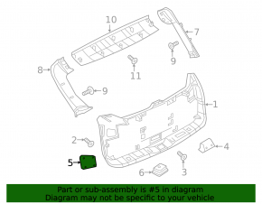 Right trunk trim cover for Nissan Murano z52 15-24 black