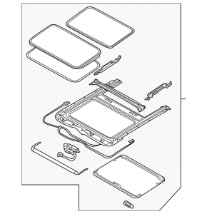 Sunroof assembly for Nissan Murano z50 2003-2007, beige, scratches