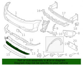 Front bumper mount, center lower, Porsche Cayenne 24-26 Turbo GT Coupe