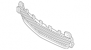 Lower grille front bumper Mercedes C-class W205 300/350e/350h/400 15-18 under Luxury