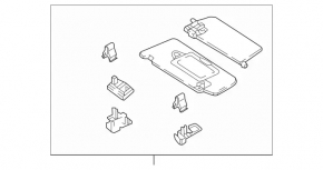 Right visor Mercedes W213 E 17-19 beige, without hook, for cleaning