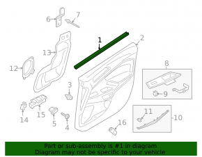 Front right inner window seal for Ford Ecosport 18-22