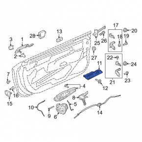 Door handle inner front right Ford Mustang mk6 15-