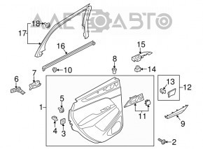 Lincoln MKC 15-16 rear left door panel, beige