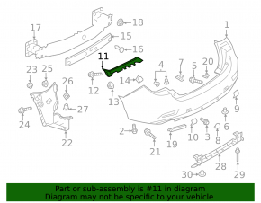 Right rear bumper mount for Mazda 6 14-21