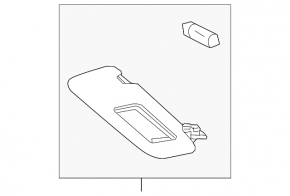 Left visor Mazda 3 14-18 BM gray, without hook