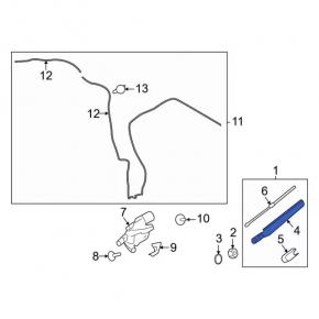 Rear wiper arm Ford Ecosport 18-22