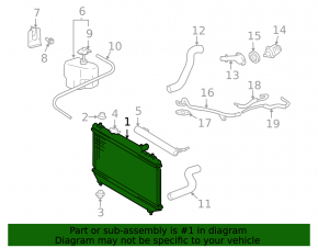 Water cooling radiator Toyota Solara 2.4 04-08