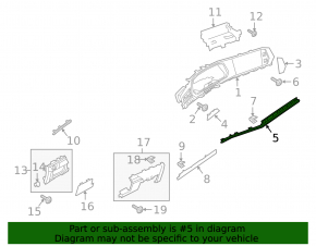 Front panel trim right VW Jetta 19 - black with backlight, broken fastening
