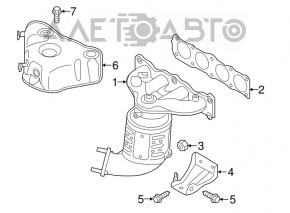 Exhaust manifold with catalytic converter Kia Sorento 16-20 2.4 FWD