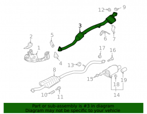 Subaru Outback 10-12 2.5 liter exhaust pipe with catalytic converter