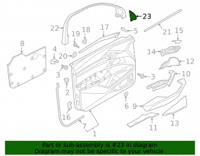 Black door mirror plug, front left, inner, Audi E-Tron 19-23