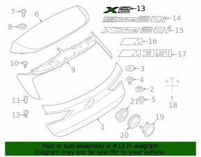 BMW X2 F39 18-23 X2 trunk door emblem