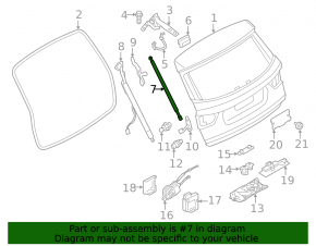 Left tailgate shock absorber for BMW X3 F25 11-17