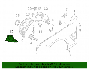 Front left lower fender liner for BMW 8 G15 G16 20-25 with M8