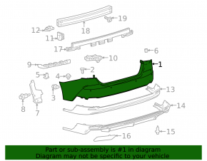 Bare rear bumper for Toyota Camry 25-26 with 4 parking sensors