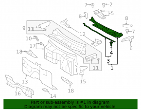 Windscreen wiper grille plastic left Lexus LS460 LS600h 07-12