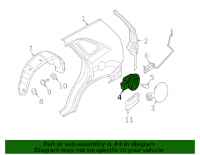 Kia Sorento 10-15 Fuel Filler Door Housing