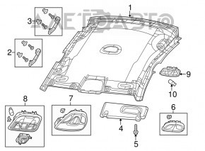Headlining Chrysler 200 15-17 without sunroof, black, dry cleanable