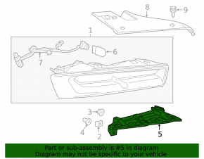 Rear bumper bracket under the right light Chevrolet Camaro 16-