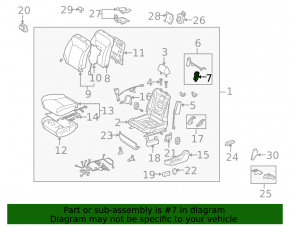 Driver's seat lumbar support motor Lexus RX350 RX450h 10-15