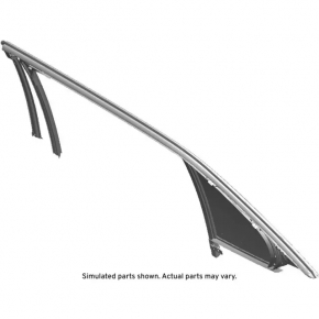 Rear right window seal with triangle glass for Chevrolet Equinox 18-24 with black molding