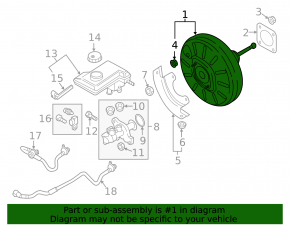 Vacuum booster Audi A3 8V 15-19