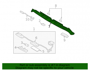 Hyundai Sonata 11-15 trunk lid number plate light bar for camera and button
