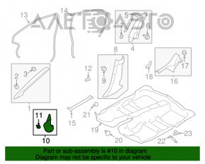 Front pillar trim right lower Subaru Impreza 17-23 GK black