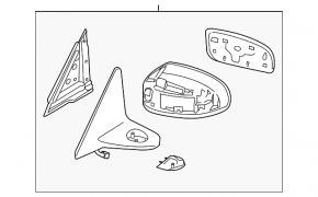Left side mirror assembly for Infiniti G25 G37 4d 09-13