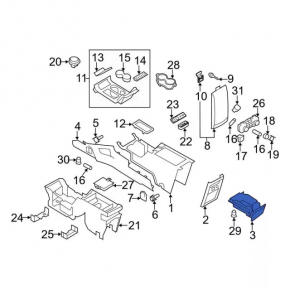 Ford Flex 09-19 center console cup holder pocket, black