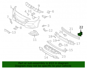 Front bumper reinforcement fang left Nissan Sentra 20-