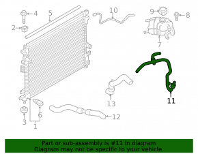 Cooling pipe return tank-head Ford Edge 15- 2.0T
