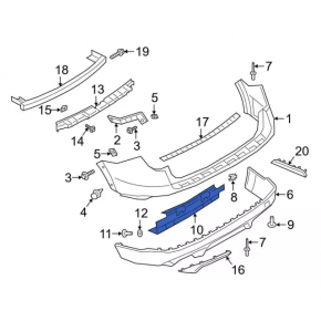 Rear Bumper Mount Center Ford Explorer 20 - Without Towbar