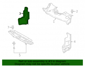 Right radiator deflector for Toyota C-HR 18-19