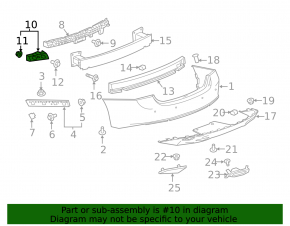 Rear bumper mount inner left Chevrolet Malibu 16-