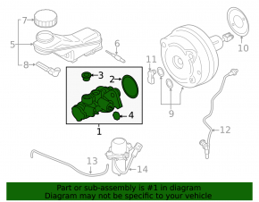 Master brake cylinder with reservoir BMW i3 14-20