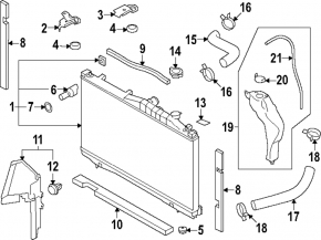 Lower radiator seal for Subaru Forester 25-26