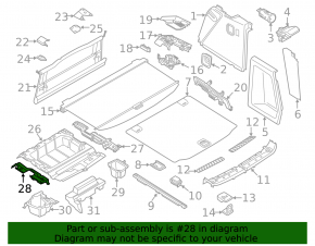 Trunk Organizer Guide Rail Bracket Left BMW X3 G01 18-21
