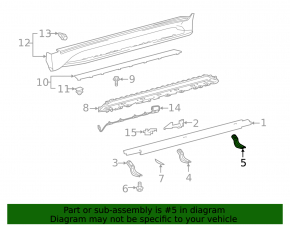 Rear left step sill bracket for Lexus LX570 08-21