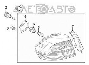 Light outer wing left VW Passat b8 16-19 USA LED light