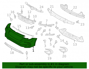 Bare front bumper for Subaru Legacy 2023-2025