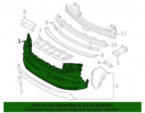 Bare front bumper Nissan Kicks 25-26 without camera