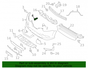 Left front bumper mount for Nissan Rogue 14-20