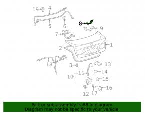 Left trunk lid hinge trim for Lexus ES350 07-12 upper