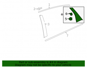 Honda Accord 23-26 rear left side door trim, structure